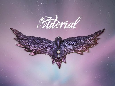Fantasy Raven Polymer Clay Tutorial | Purple & Pink Mica Powder DIY Necklace | Velvetorium