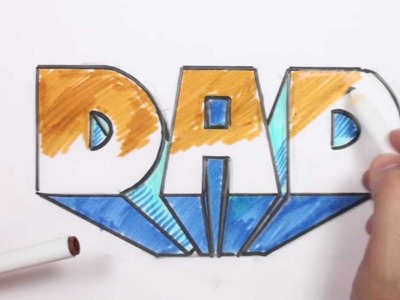 How to Draw 3D Block Letters - DAD in One-Point Perspective - MAT
