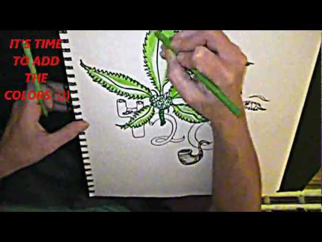 "How to Draw a Pot. Marijuana Leaf"  ~by Madonna