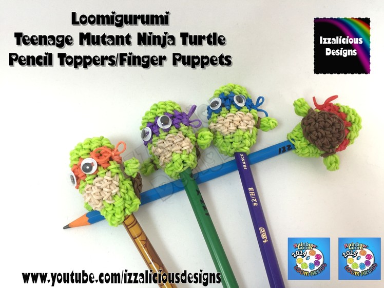 Loomigurumi Teenage Mutant Ninja Turtle Pencil Topper - amigurumi with Rainbow Loom Bands