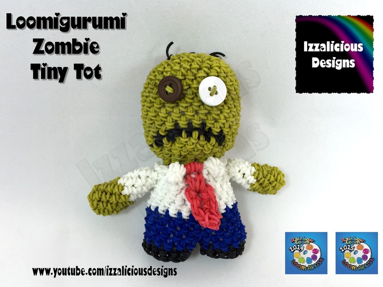 Loomigurumi Zombie Tiny Tot Halloween Figure - hook only - amigurumi with Rainbow Loom Bands