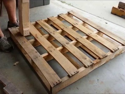 Pallet Recycling With A Drill Powered Dismantling Tool.