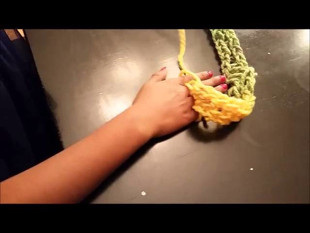 Quick & Easy How to Finger Knit a scarf by a 6 year old