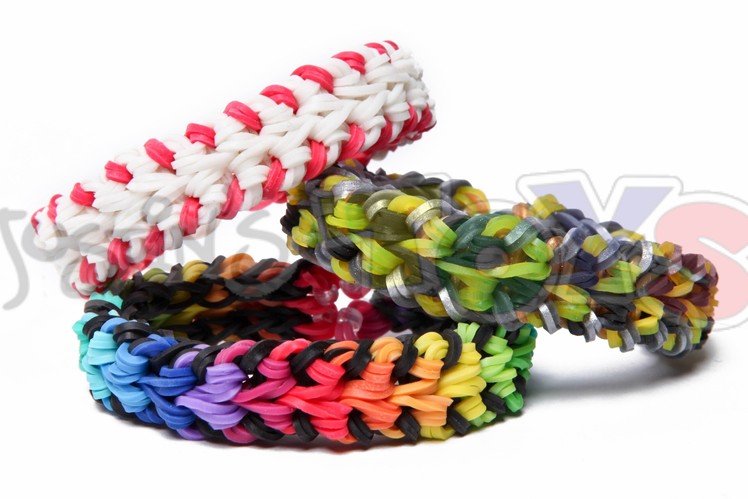 Rainbow Loom - Baseball Stitch Bracelet - Double Over and Under