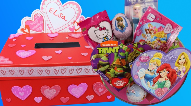 VALENTINE'S DAY Surprise Toys ❤ DIY Valentine Mail Box ❤ Kinder Eggs Blind Bags Frozen Disney Egg
