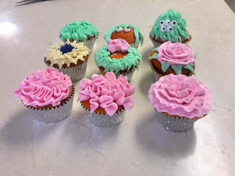 3 More Ways to Decorate Cupcakes - Wilton 104, 352, 233 Tips