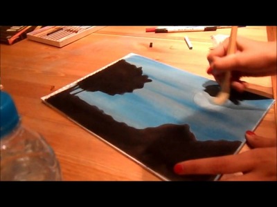 An easy way to draw a night sky with pastels