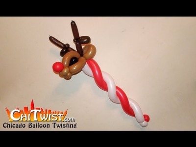 Christmas Reindeer Candycane Balloon | ChiTwist Chicago Balloon Twisting