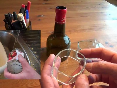 Cutting glass bottles into rings easily with thermal stress