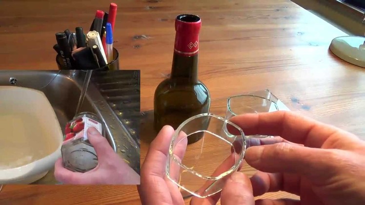 Cutting glass bottles into rings easily with thermal stress