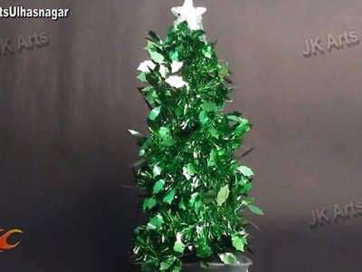 DIY Christmas Tree with Tinsel.Garland | How to make | JK Arts 663