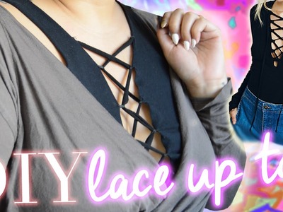 DIY Lace Up Top. EASY + CHEAP FASHION DIY