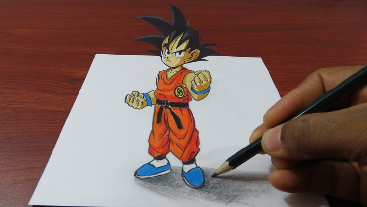 How to Draw 3D Goku Easy - Dragon Ball