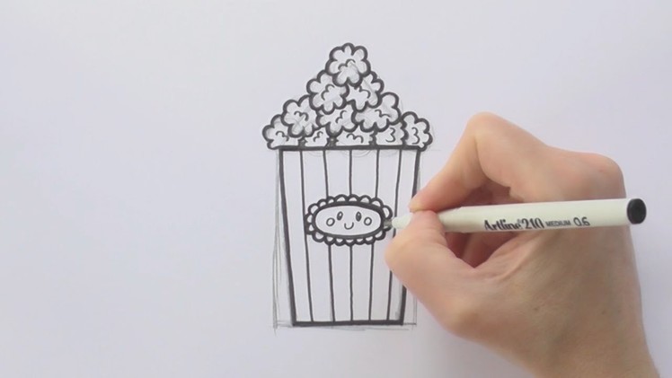 How to Draw a Cartoon Box of Popcorn
