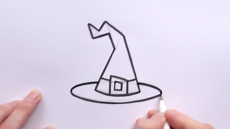 How to Draw a Cartoon Witch's Hat For Halloween