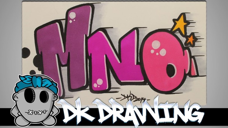 How to draw graffiti - Graffiti Letters MNO step by step