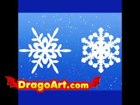 How to draw snowflakes, step by step