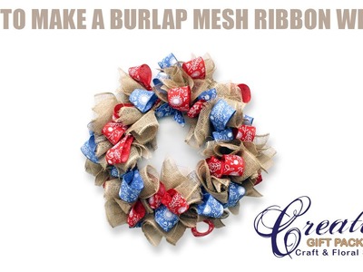 How to make a Burlap Wreath with Floral Printed Ribbon