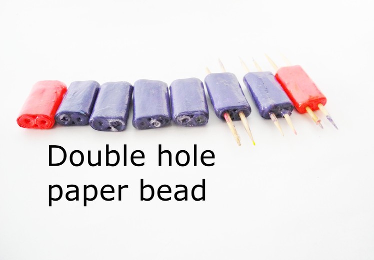 How to make Double hole Paper bead -   Tutorial #D.I.Y