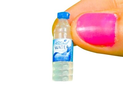 Miniature doll water bottle tutorial - Dollhouse DIY
