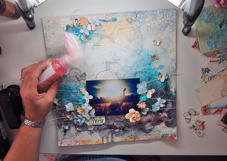 Start to finish Mixed media page TUTORIAL for MY Creative Scrapbook 'Our Story'