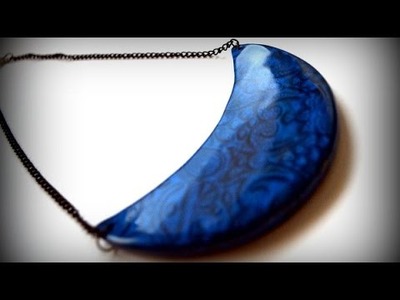 Collar babero mica shift azul - Blue mica shift bib necklace
