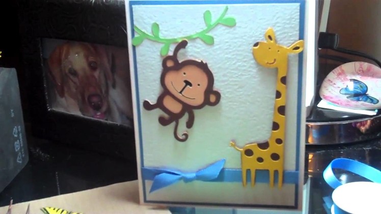 Cricut baby jungle card using Create a Critter cartridge