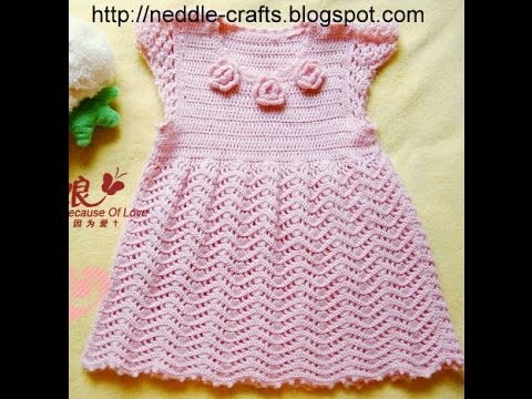 Crochet dress| How to crochet an easy shell stitch baby. girl's dress for beginners 63