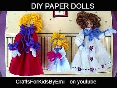 DIY - PAPER DOLLS FROM HOUSEHOLD ITEMS by CraftsForKidsByEmi on youtube