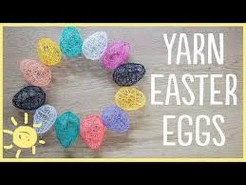 DIY String Easter Eggs with Yarn or String, Balloons and Mod Podge