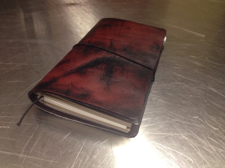 Dying Leather for DIY Midori Fauxdori Traveler's Notebook
