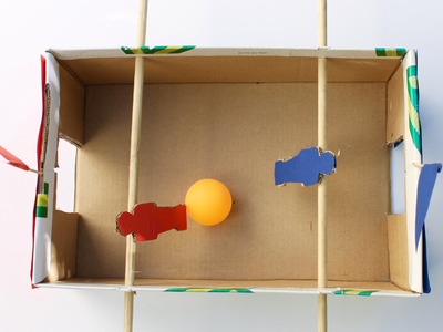 Easy craft: How to make a shoebox foosball game