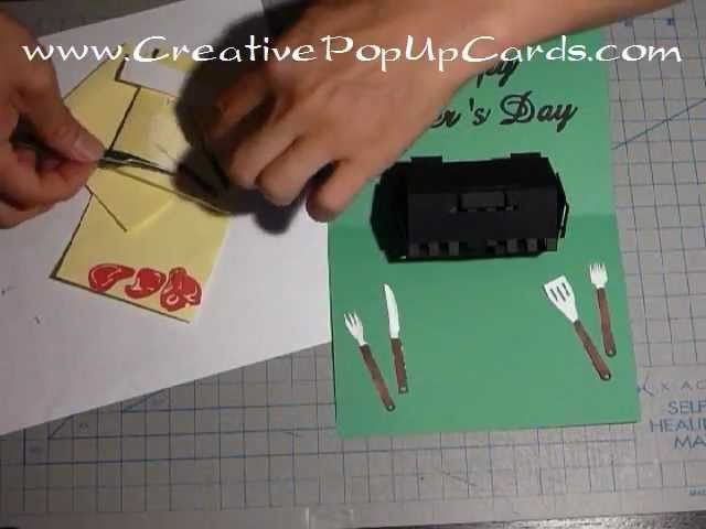 How to make a Father's day, Housewarming Pop Up Card: Barbecue grill Tutorial