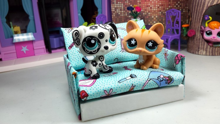 How to Make a Tiny LPS Sofa Couch ♦ Dollhouse Furniture: Easy Doll DIY