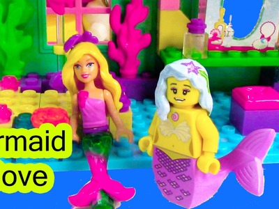 Mermaid Barbie Underwater Cove Home Playset Mini Doll Mega Bloks Lego Toy Opening