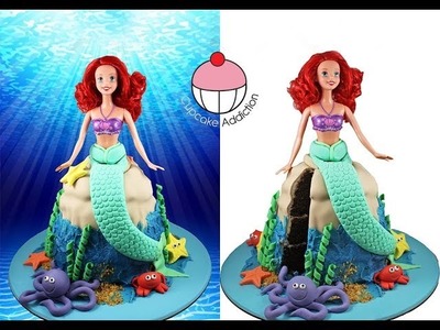 MERMAID CAKE! Make a Princess Ariel Little Mermaid Cake - A Cupcake Addiction How To Tutorial