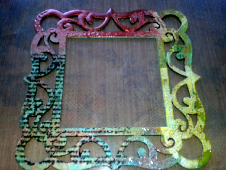 Mixed Media Art Wood Frame - Embossing Techniques, UTEE, & Pearl-Ex