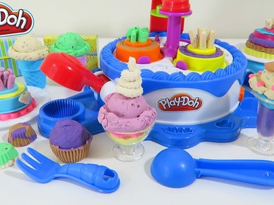 Play Doh Cake and Ice Cream Confections HUGE Play Dough Playset 40+ Accessories Cupcake Desserts!