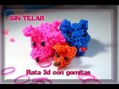 Rata 3D sin telar. Crochet. Rat 3D. Rainbow Loom. Loomigurumi. Amigurumi