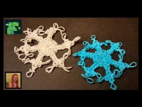 Snowflake Ornament made with a Rainbow Loom 2D. 3D Hook