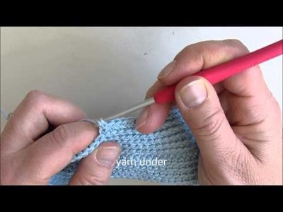 Tutorial single crochet in back loop, yarn under