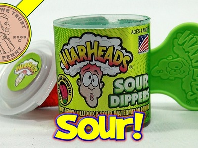 War Heads Sour Dippers Candy - Sweet Berry Lollipop Sour Watermelon Powder