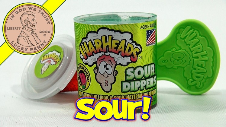 War Heads Sour Dippers Candy - Sweet Berry Lollipop Sour Watermelon Powder