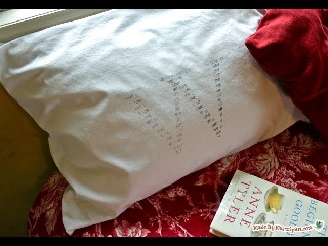 DIY Stamped Monogram Pillowcase