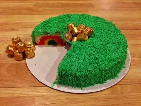 Hidden Rainbow Cake - St. Patrick's Day