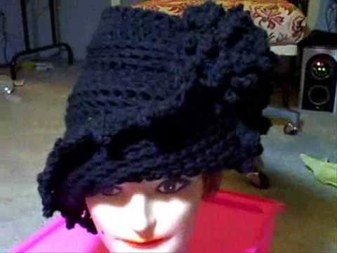 How to Wear the LAUREN Unique Crochet Cloche Hat with Flower in Black
