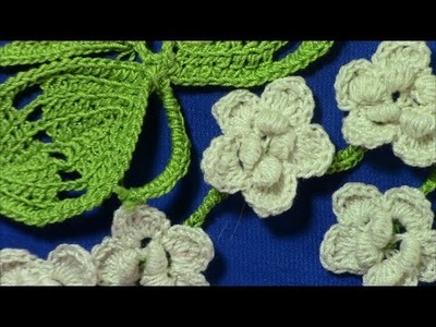 Irish Crochet Blackberry motif part 3,  flower
