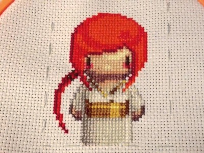 Orange Geisha Cross Stitch