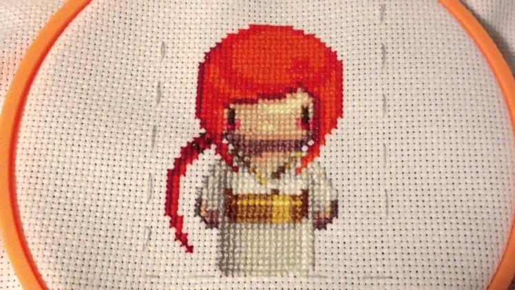 Orange Geisha Cross Stitch