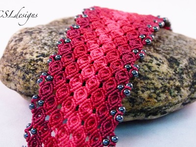 Rosebud micro macrame bracelet